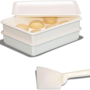 DoughMate® Artisan Dough Proofing Box Kit – NSF Certified, Made in USA Durable, Stackable Pizza Dough Tray with Cover & Dough Knife Commerc…
