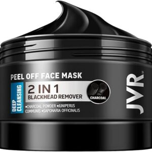 JVR Peel Off Face Mask, Blackhead Remover Mask for Men, Charcoal Peel Off Black Mask, Facial Mask Purifying and Deep Cleansing for All Skin…
