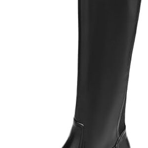 Women’s Knee High Boots Fashion Platform Lug Sole Tall Riding Boots Comfortable Stretch Calf Dress Long Boots