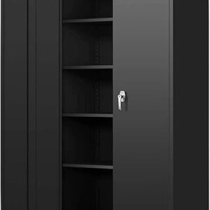 Metal Garage Storage Cabinet – 72″ Locking Metal Storage Cabinet with 2 Doors and Adjustable Shelves & Locking Doors – Garage Cabinets for …