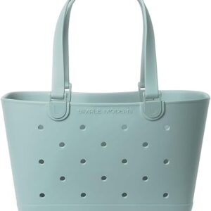 Simple Modern Large Beach Bag | Waterproof Rubber Tote with Zipper Pocket for Travel, Pool, Boat, Groceries, Sports | Getaway Bag Collection…