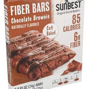 Sunbest New Flavor – Sun Best Fiber Boosting Chocolate Brownie Bars, 3-ct.- 2 boxes – 6 bars – Where indulgence meets nutrition in a delectable treat.