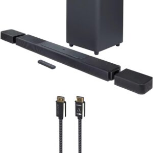 JBL BAR-1300X 11.1.4ch Soundbar and Subwoofer with Surround Speakers with a 7S-8KHD2-2.5M VII Series 2.5m Premium Braided 8K HDMI Cable (2022)