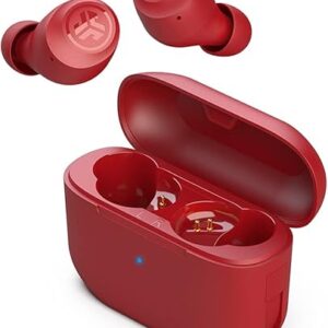 JLab Go Air Pop True Wireless Bluetooth Earbuds & Charging Case, Rose Red, Dual Connect, IPX4 Sweat Resistance, Bluetooth 5 Connection, 3 E…