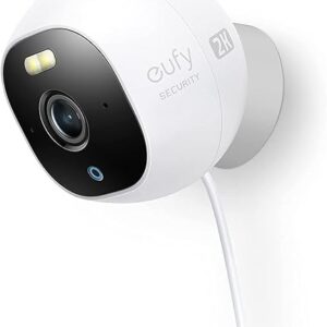 eufy Security Outdoor Cam E220, All-in-One Outdoor Security Camera with 2K Resolution, Spotlight, Color Night Vision, No Monthly Fees, Wired Camera, IP67 Weatherproof, Motion Only Alert
