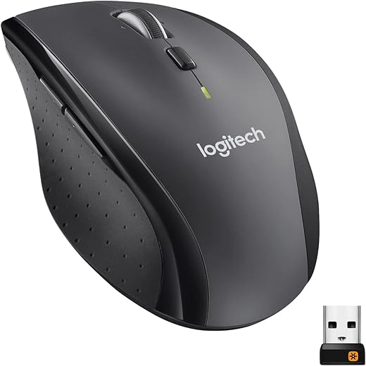 Logitech M705 Marathon Wireless Mouse, 2.4 GHz USB Unifying Receiver, 1000 DPI, 5-Programmable Buttons, 3-Year Battery, Compatible with PC,...