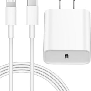 iPhone 14 13 12 Charger Fast Charging 20W PD USB C Wall Charger with 6FT Fast Charging Cable Compatible iPhone 14/13/12/11/Pro/Pro Max/Mini/…