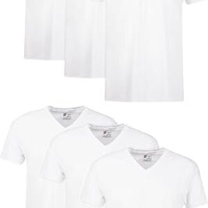 Hanes Mens Cotton, Moisture-wicking V-neck Tee Undershirts, Multiple Packs And Colors