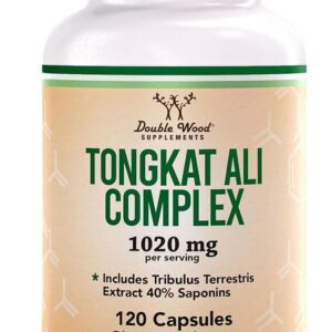 Tongkat Ali Extract 200 to 1 for Men (Longjack) Eurycoma Longifolia, 1020mg per Serving, 120 Capsules – Men’s Health Support with 20mg Trib…