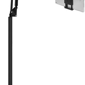 Tablet Floor Stand, Overhead Bed Phone Stand Angle Height Adjustable Holder, Universal Floor Stand Compatible with iPhone iPad Pro Air Mini,…