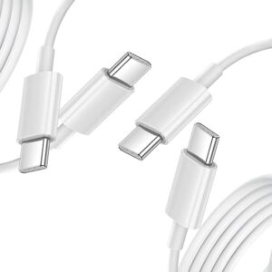 Type C Power Cord, USB C to USB C Cable (6FT, 2-Pack, Fast Charging & Durable)