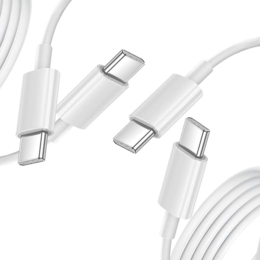 Type C Power Cord, USB C to USB C Cable (6FT, 2-Pack, Fast Charging & Durable)
