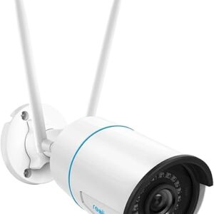 REOLINK Plug-in Outdoor WiFi Security Camera, 5MP HD Dual Band Wired Wi-Fi Camera for Home Security-2.4/5 Ghz, Smart Detection, Motion Detection, Night Vision, IP67 Waterproof, RLC-510WA