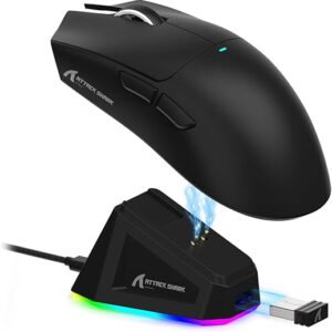 ATTACK SHARK X11 Lightweight Wireless Gaming Mouse with RGB Charging Dock,Tri-Mode-2.4G/USB-C Wired/BT,22K DPI,PAW3311 Optical Sensor,HUYU Switch,…