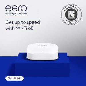Amazon eero Pro 6E mesh wifi router – Supports internet plans up to 2.5 Gbps, Coverage up to 2,000 sq. ft., Connect 100+ devices, 1-pack