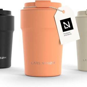 LARS NYSØM Thermo Coffee Mug to go 13oz | Travel Mug 0.38 Liter with Insulation | Leak Proof Stainless Steel Thermal Tumbler for Coffee and…
