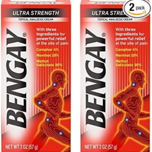 Bengay Ultra Strength Topical Pain Relief Cream, Non-Greasy Analgesic for Minor Arthritis, Muscle, Joint, and Back Pain, Camphor, Menthol & …