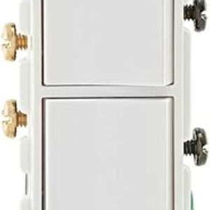 Leviton 5634-W 15 Amp, 120/277 Volt, Decora Single-Pole, AC Combination Switch, Commercial Grade, Grounding, White