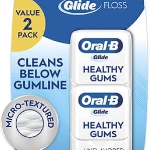 Oral-B Glide Healthy Gums, Glide Dental Floss Twin Pack, Unflavored, 100 M