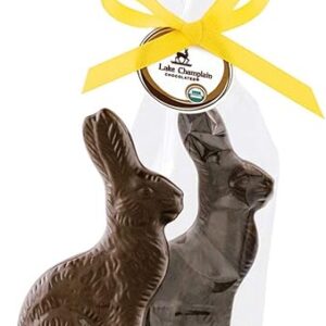 LAKE CHAMPLAIN CHOCOLATES Organic Classic 5` Dark Chocolate Bunny, 3.7 OZ