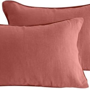 100% Organic Linen Pillowcases 20x30in 2-Pack