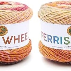 Lion Brand Yarn Ferris Wheel Yarn, Multicolor Yarn for Knitting, Crocheting, and Crafts, 2-Pack, Cherry on Top