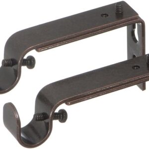 Ivilon Adjustable Brackets for Curtain Rods – for 1/2 or 5/8 Inch Rods. Set of 2 – Oil Rubbed Bronze