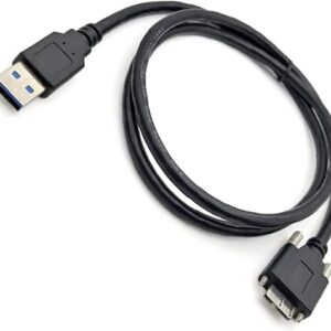 USB Micro B External Hard Drive Cable, Dual Screw Lock Cable,SuperSpeed Supported, USB3 Vision Camera Compatible