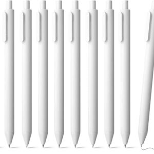 Kaco PURE Gel Pens White with Black Ink, 20 Pieces 0.5 mm Fine Point Aesthetic Pens for Journaling Stationery Office Supplies (20 White wit…