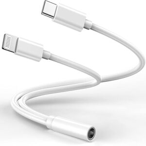 Lightning to 3.5 mm Headphone Jack Adapter,[Apple MFi Certified] iPhone Headphones Aux Audio Dongle+USB Type C to 3.5 mm Jack Female Adapter…