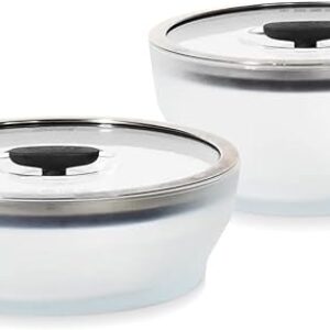 Anyday Cookware Microwave Dish Starter Set, Includes 2 Microwave-Safe Large Glass Storage Containers with Lids for Steaming, Roasting, Serv…