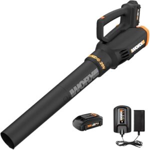 WORX 20V Cordless Leaf Blower WG547, Electric Blower, Powerful Turbine Fan Technology, 2-Speed Control, for One-Hand Operation, PowerShare …