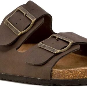 Nautica Men’s Sandals – Casual Slides with 2 Adjustable Buckle Straps and Cork Footbed for Ultimate Comfort and Style (Regular/Wide Width, …