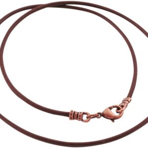 DragonWeave Antique Copper 1.8mm Fine Brown Leather Cord Necklace