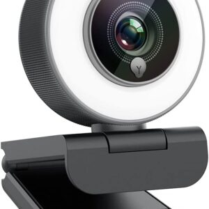 Angetube Streaming 1080P HD Webcam Built in Adjustable Ring Light and Mic. Advanced autofocus AF Web Camera for Google Meet Gamer Facebook YouTube Streamer