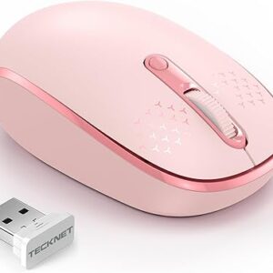 TECKNET Wireless Mouse, 2.4G Quiet Computer Mouse with USB Receiver, 4 Buttons Portable Cordless Mice for Chromebook, Laptop, PC, Mac, 800/…