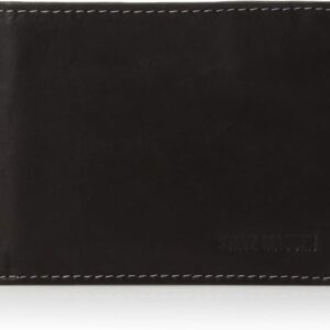 Steve Madden Men’s Slim Leather Wallet with Extra Capacity Attached Flip Pockets