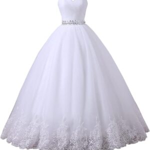 Women’s Sweetheart Wedding Dress for Bridal Plus Size Tulle Ball Gown Diamond Waist Shiny Off Shoulder Eveing Gown
