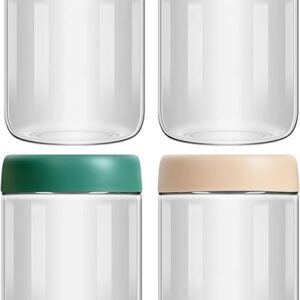 4-Pack Overnight Oats Containers with Lids 16oz Glass Mason Jars Meal Prep Salad Food Cereal Snacks Pudding Yogurt Storage