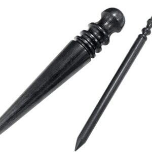 Professional 2Pcs.Leather Edge Burnisher Ebony Wood Edge Slicker Leather Craft Tool Polished Grinding Tool,Round Head Leather edge burnish …