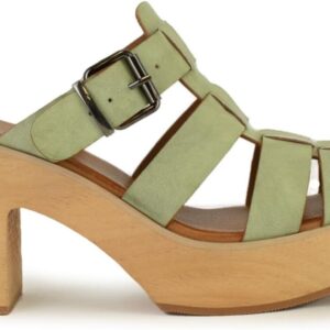 Platform Sandal for Women Wood Clogs High Heel Clogs Strap Mules Backless Slippers Slip On Slides Sandals