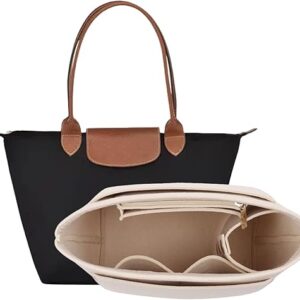 Bag Insert Organizer, purse accessories, Suitable For Longchamp long handle tote organizer (Beige, L(long handle))