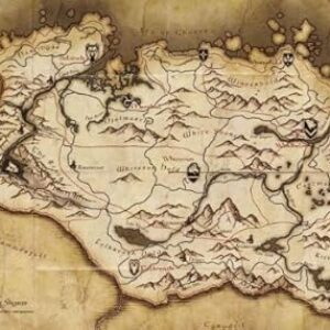 The Elder Scrolls V Skyrim Parchment Map