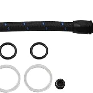4150 Carburetor Fuel Line Kit AN6 Dual Feed Fuel Line with Pressure Gauge for Holley Black with Pattern