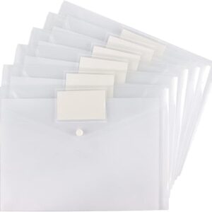 6 Pack Clear Document Folders Plastic Envelopes Poly Envelopes File Envelopes with Label Pocket and Snap Button for Home Work Office Organi…