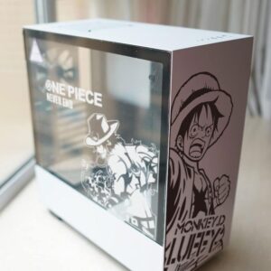 One Piece Vinly Stickers for PC Case,Anime Cartoon Decor Decals for ATX Computer Chassis,Waterproof Easy Removable,Hollow Out Decal (A Style.Black…