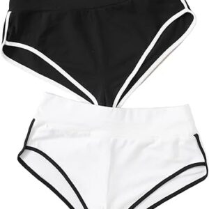 Floerns Women’s 2 Pcs Elastic High Waist Running Athletic Track Shorts