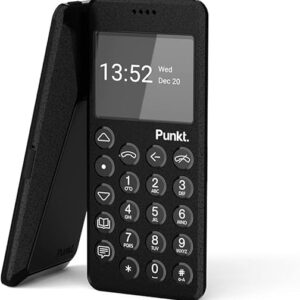 Punkt. MP02 4G LTE Minimalist Mobile Phone – Unlocked Cell Phone with Nano-SIM, Wi-Fi Hotspot, 2GB RAM+16GB Storage, Bluetooth, Digital Secu…