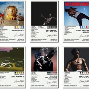DESHVA Music Enthusiasts Canvas Poster Set – (Unframed, 8×12 Inch – 6 Count) Travis Poster Scott