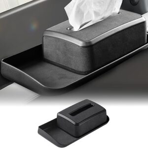 Car Tissues/Napkin Case for Tesla Model 3 Y alcantarn Italy Display Rear Tissue Box Storage Accessories(Black)